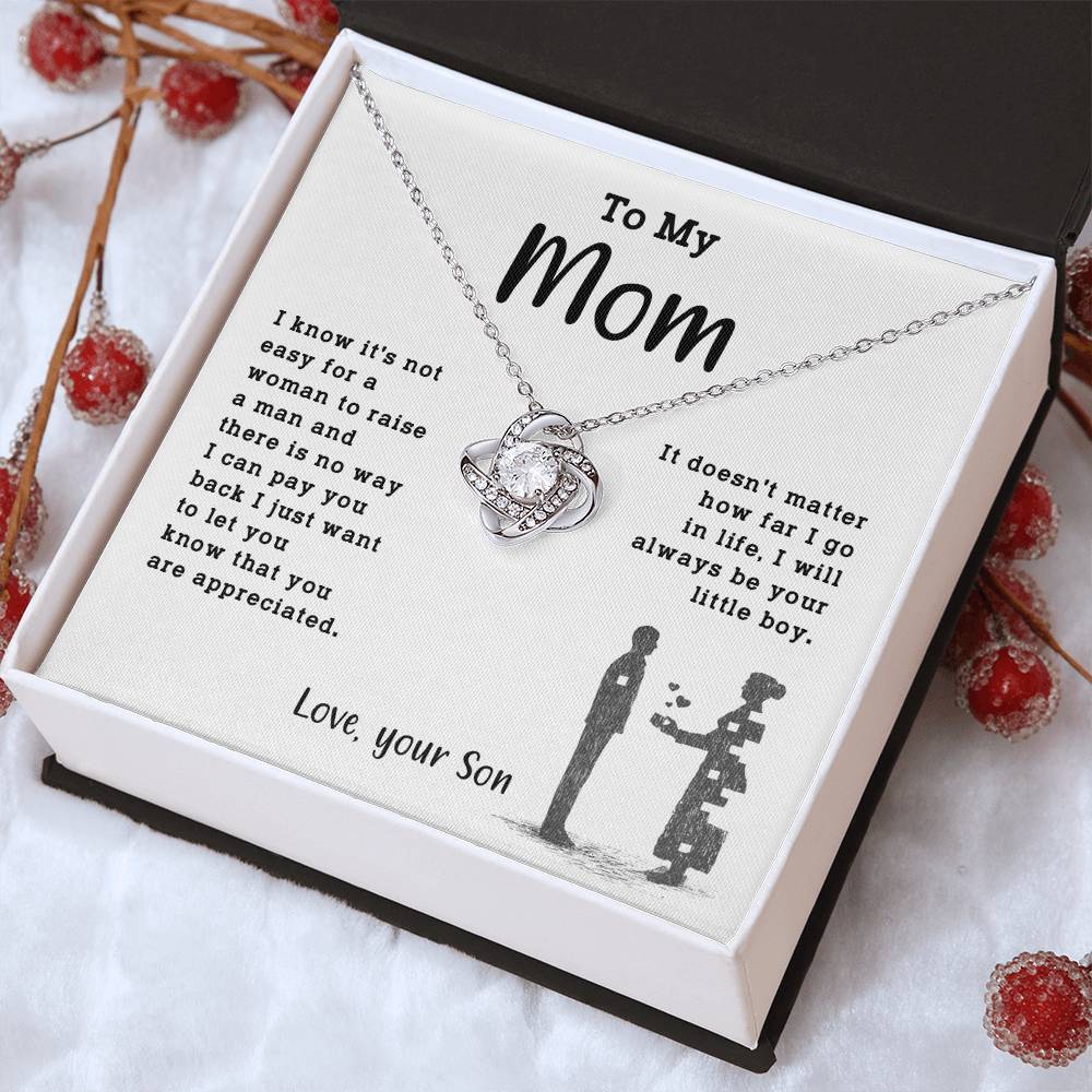 Necklace Gift for Mom From Son With Message & Jewelry Box