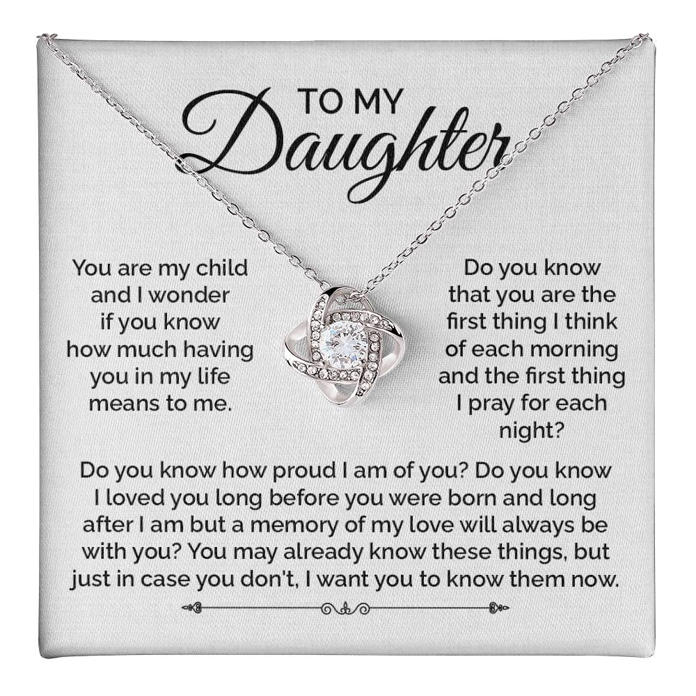 Daughter Necklace Gift with Prayer and Love Message