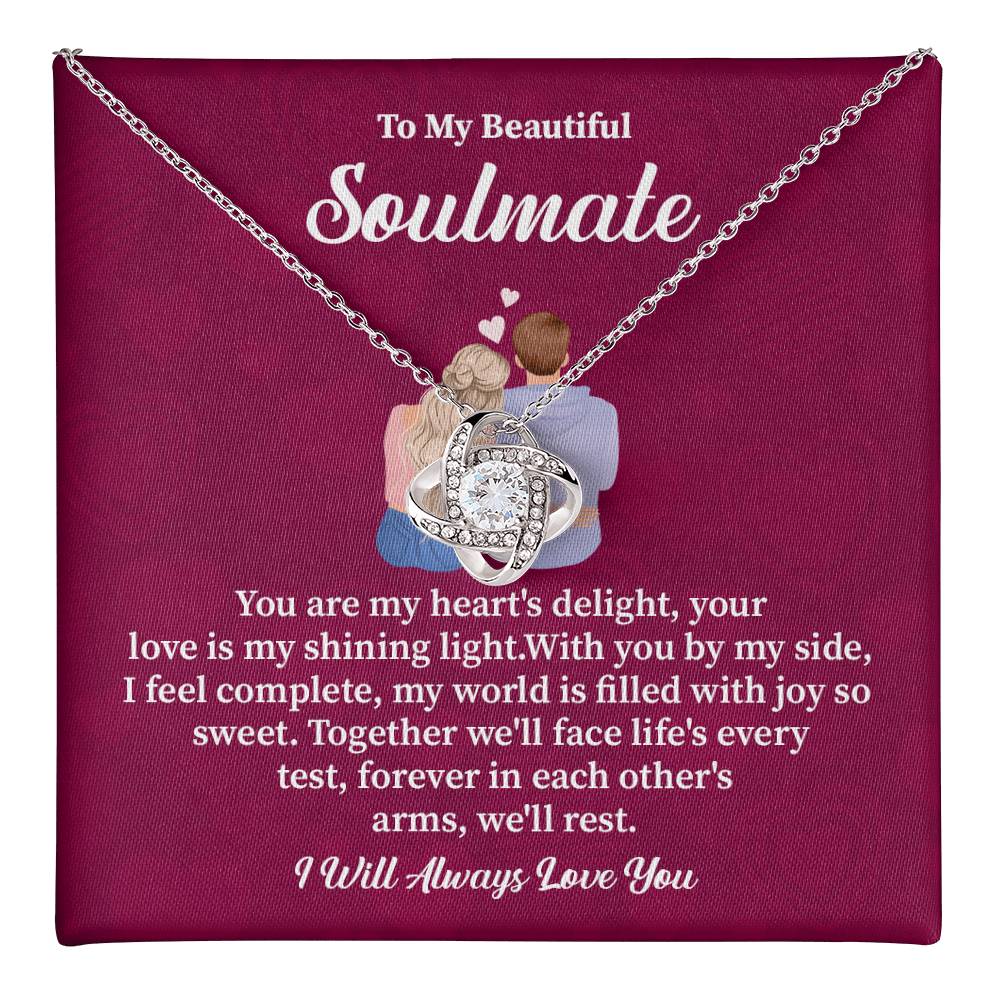 Soulmate Necklace Gift with Romantic Quote Card