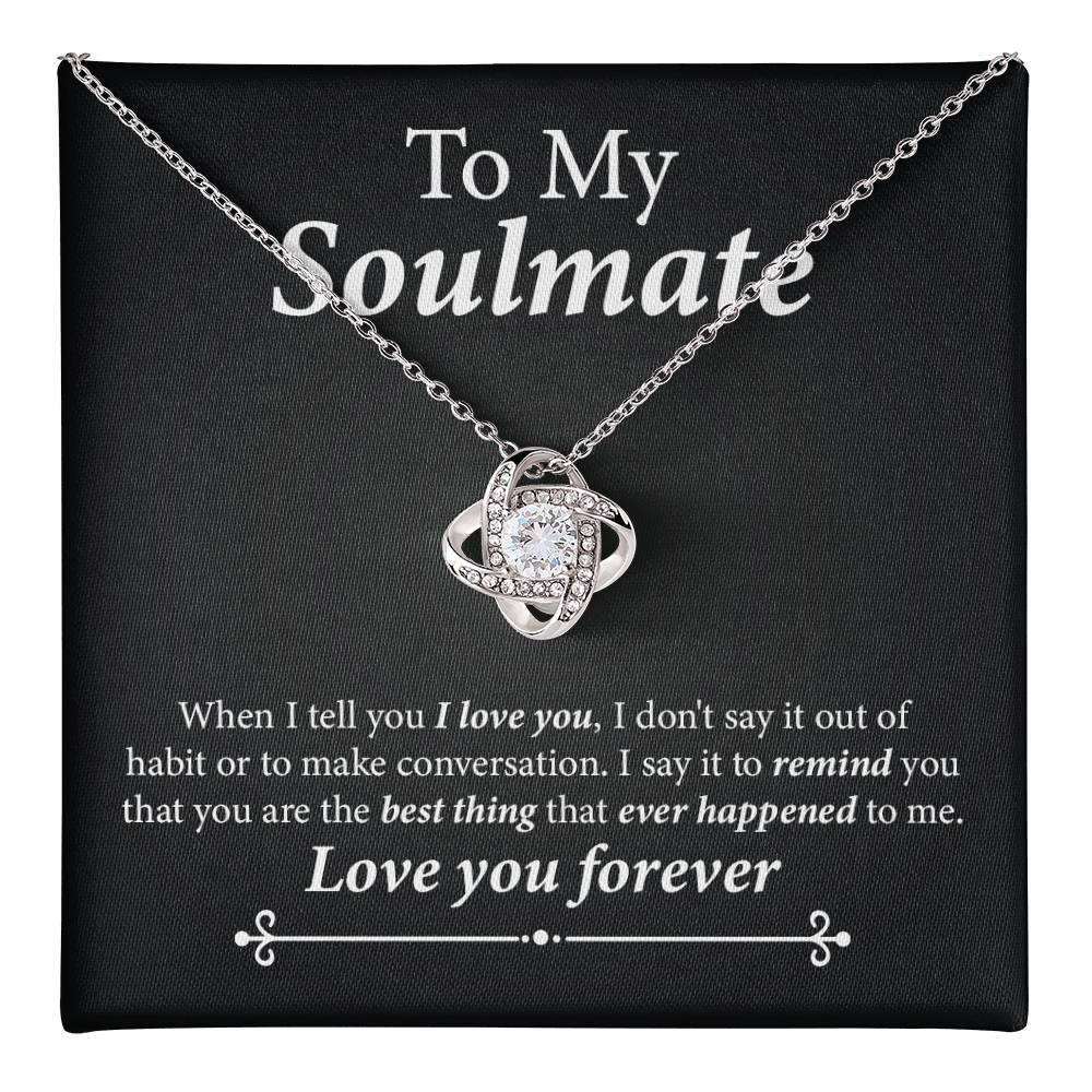 Soulmate Necklace Gift with Romantic Message Card