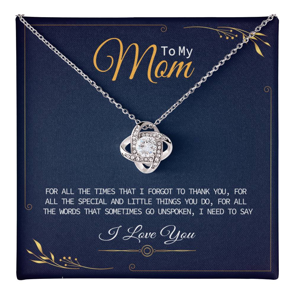 Mom Necklace Gift with Heartfelt Thank You Message Card