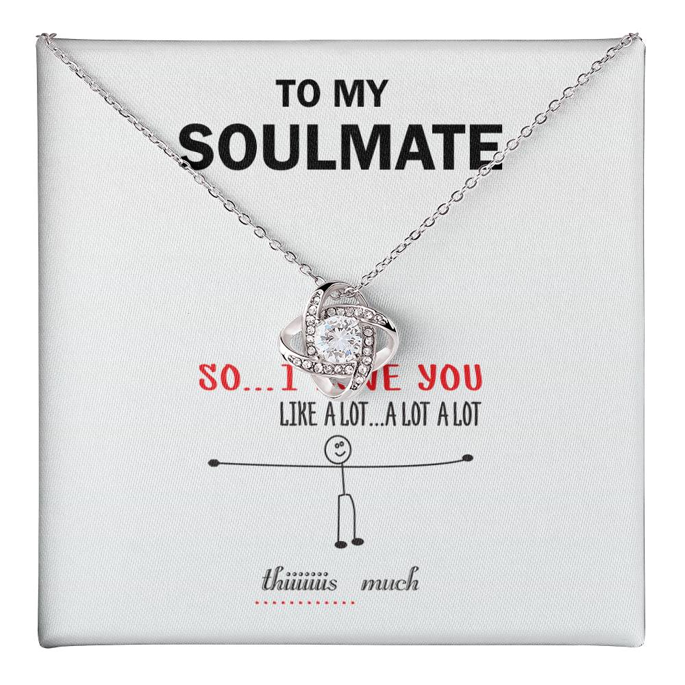 Funny Soulmate Necklace Gift with Cute Stick Figure Message Card for Her