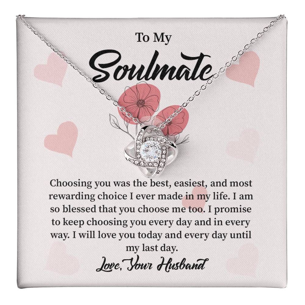 Soulmate Necklace from Husband with Message Card