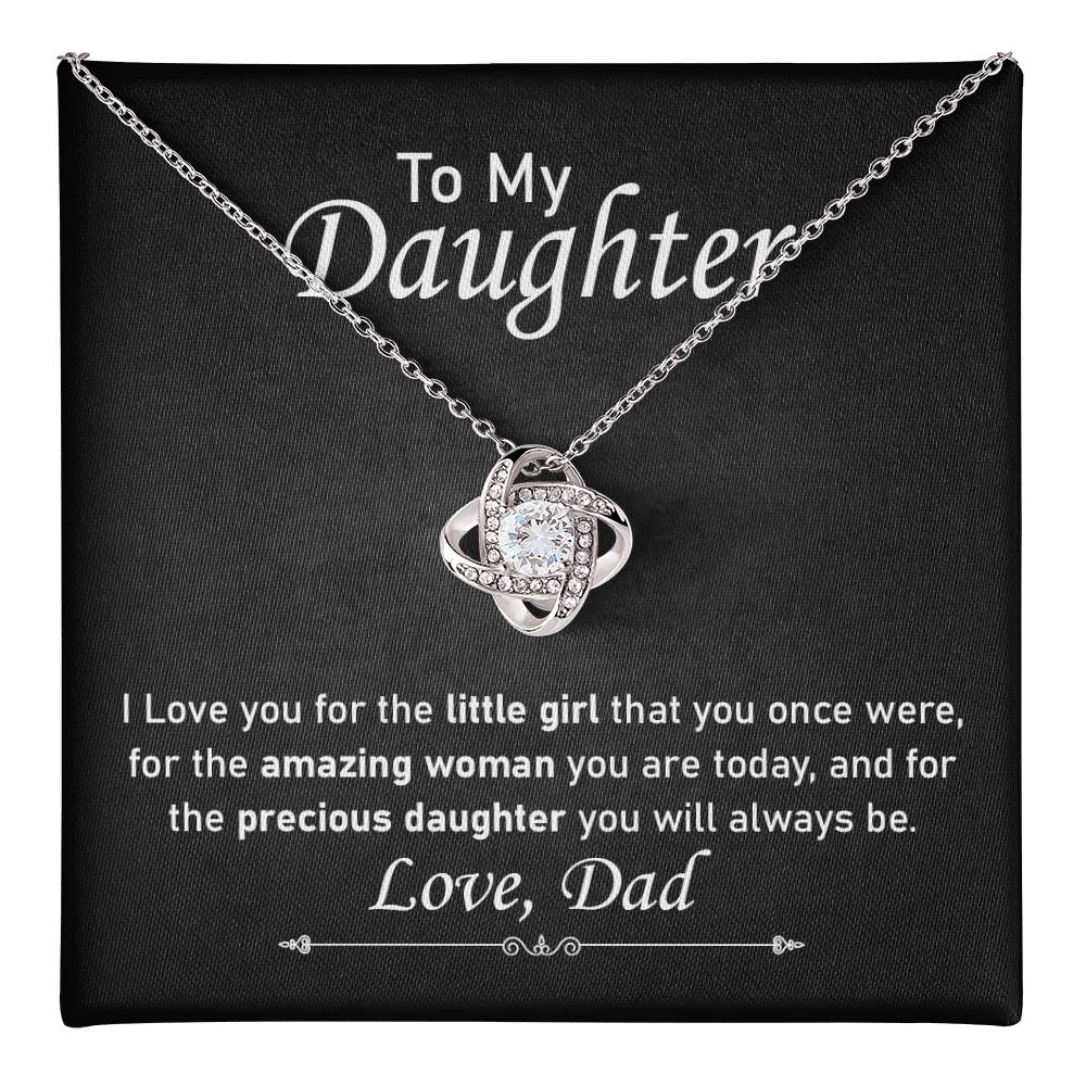 Daughter Necklace Gift from Dad with Message Card