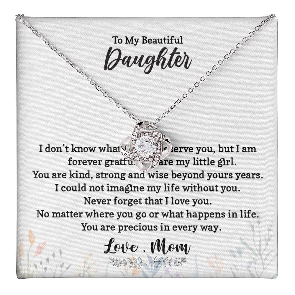 Daughter Necklace Gift from Mom with Loving Card