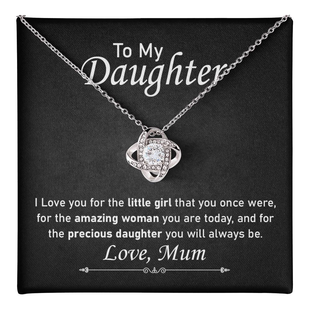 Daughter Necklace Gift from Mum with Message Card