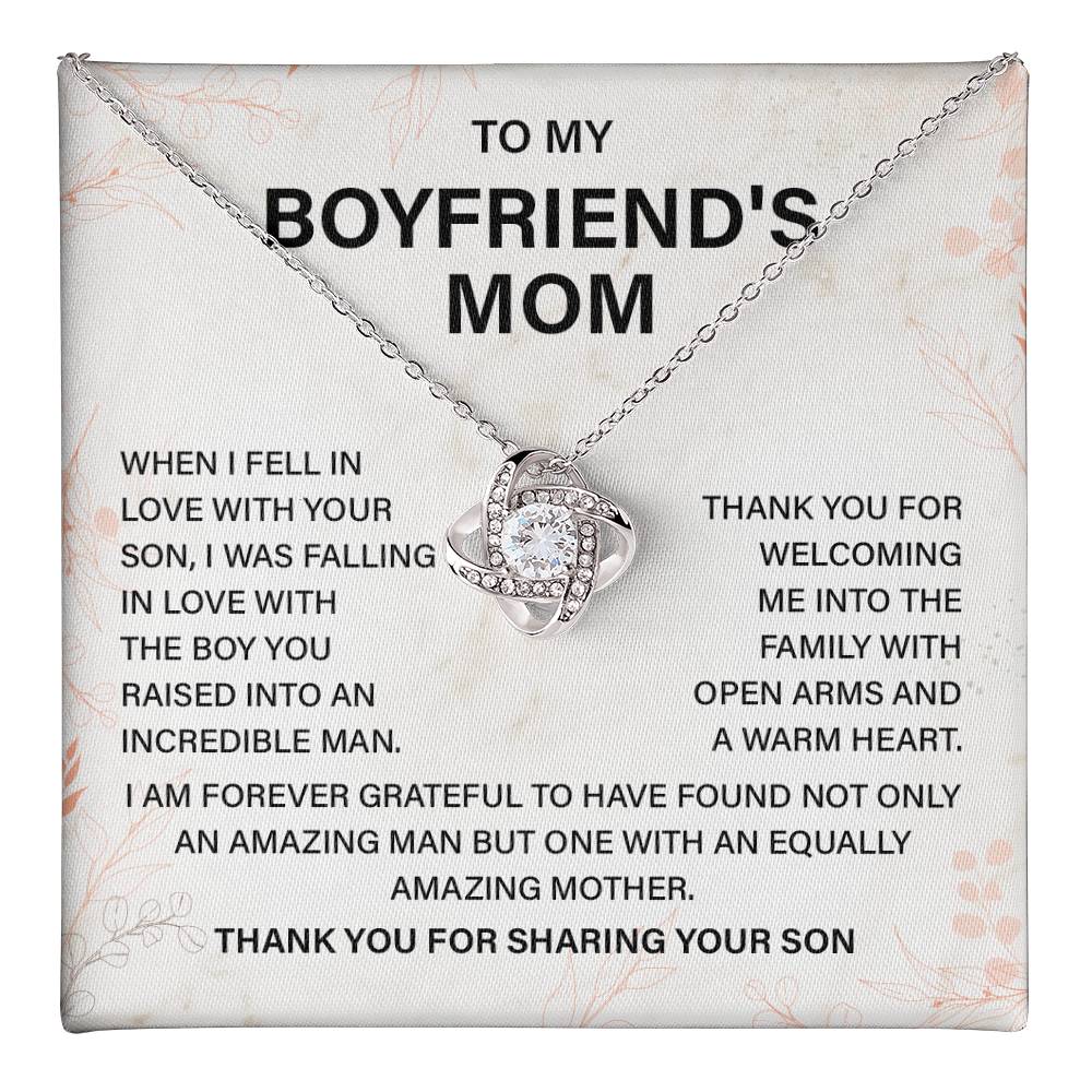 Boyfriend’s Mom Gift Necklace with Message Card Box
