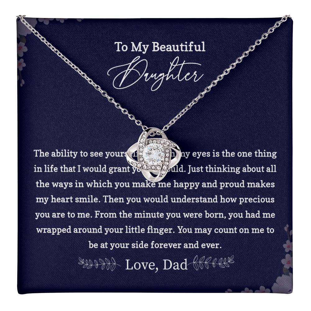 Daughter Necklace Gift from Dad with Love Note