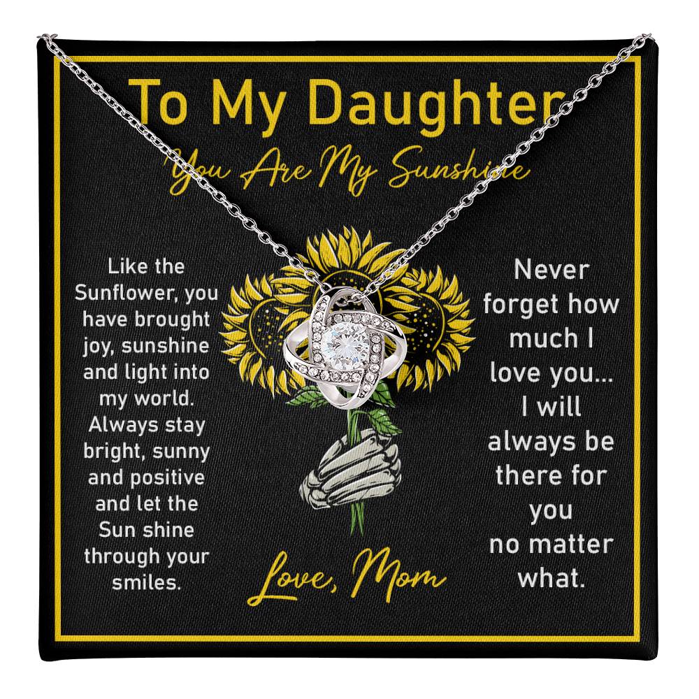 Daughter Necklace Gift from Mom with Sunflower Note
