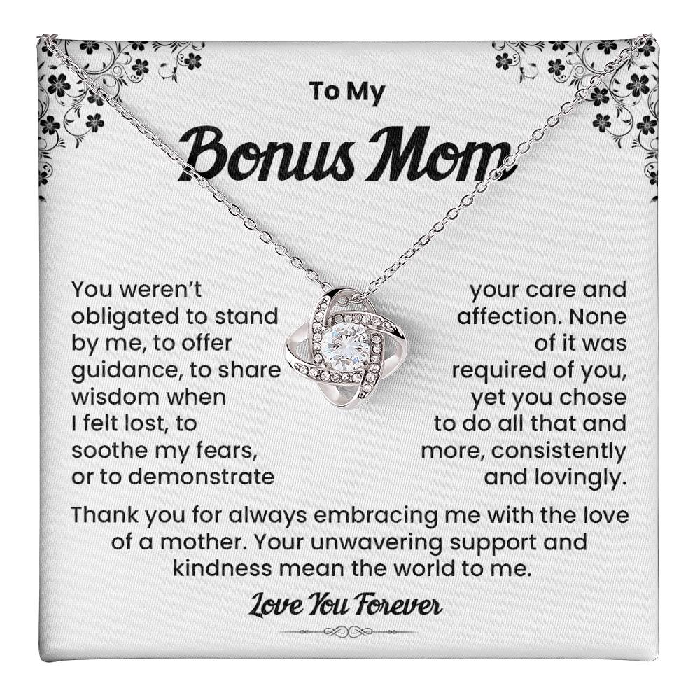 Bonus Mom Necklace Gift with Loving Message