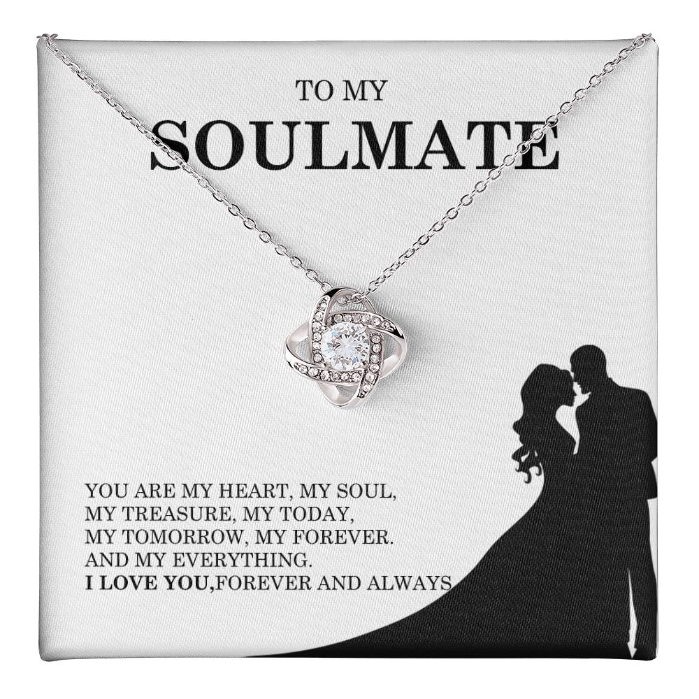 To My Soulmate Necklace Romantic Gift for Her With Message Card