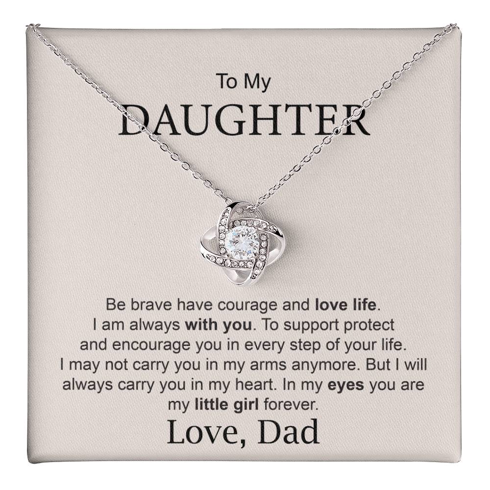 Daughter Gift from Dad – Courage & Love Life Necklace