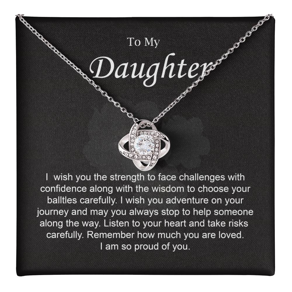 To My Daughter Necklace with Inspirational Note