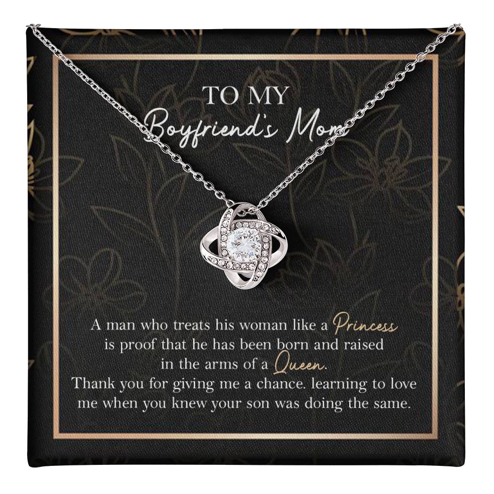 Boyfriend’s Mom Necklace Gift from Girlfriend with Heartfelt Message Card