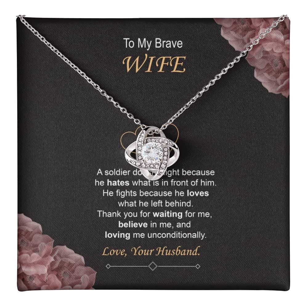 Military Husband to Wife Necklace Gift With Message Card