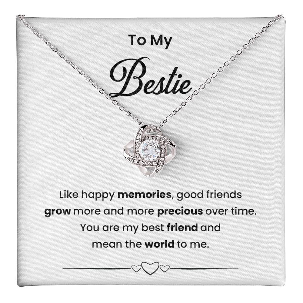 Bestie Necklace Gift for Friend with Message Card