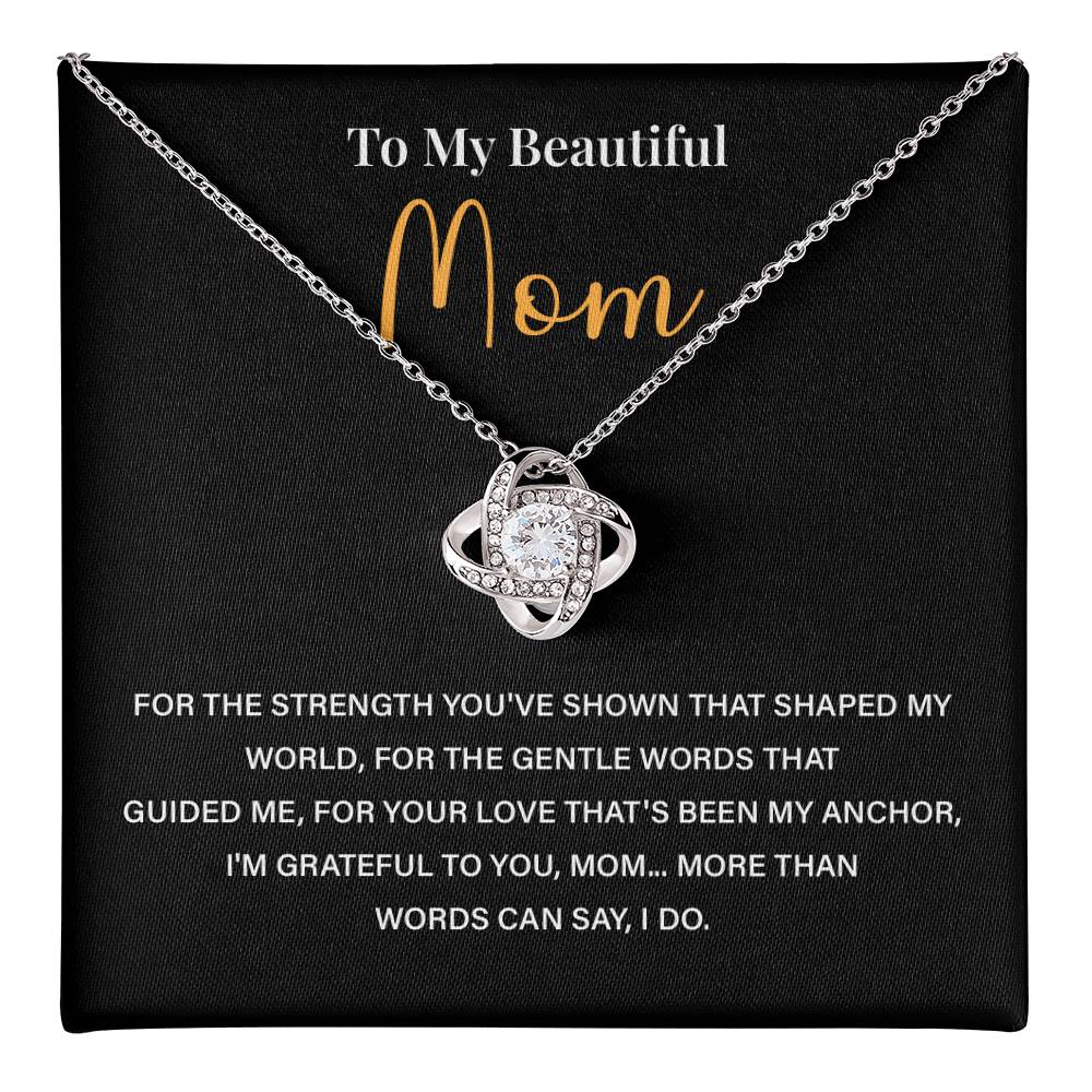 Mom Necklace Gift From Daughter Or Son With Message Card