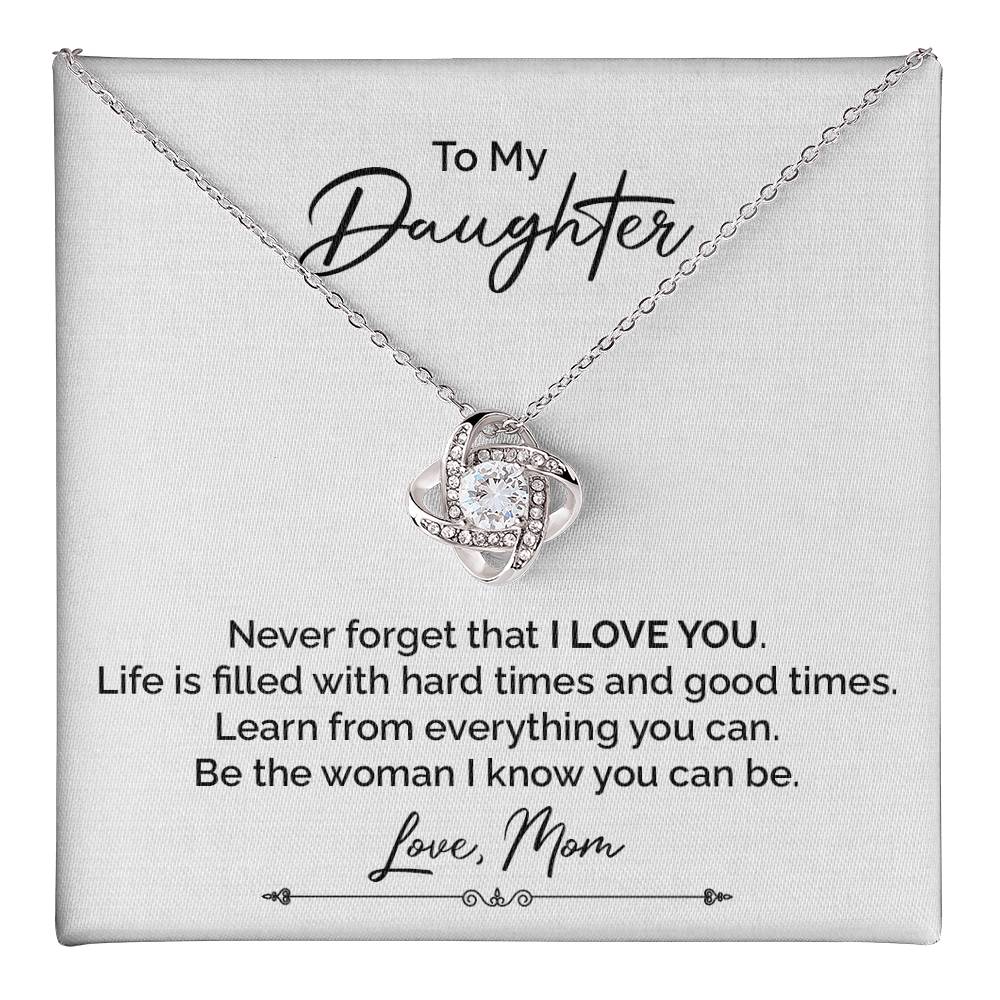 To My Daughter Necklace from Mom with Inspiring Note