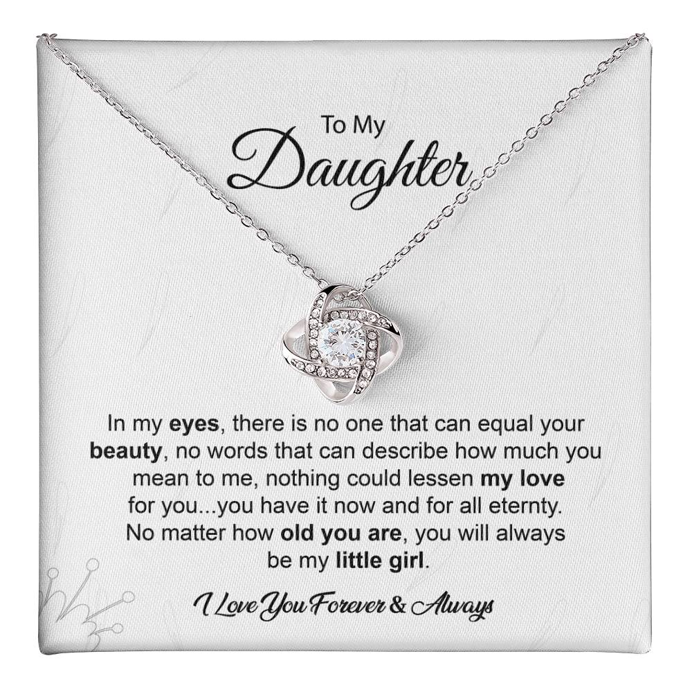Daughter Necklace Gift from Mom with Love Knot Design