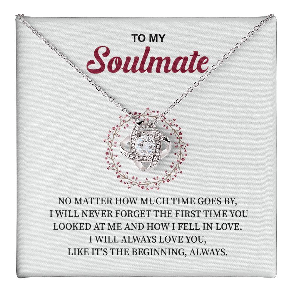 Soulmate Necklace Gift for Her – Love Knot Message Box