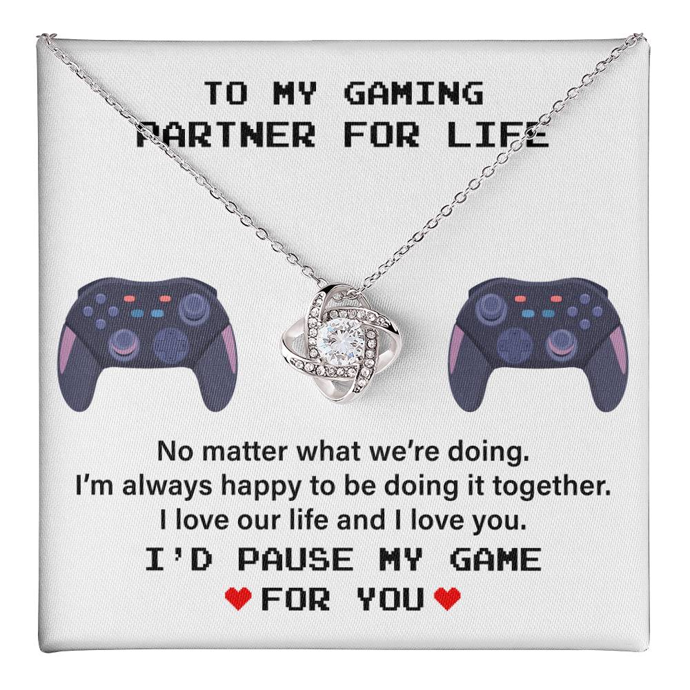 Gaming Partner Necklace Gift with Love Message Card