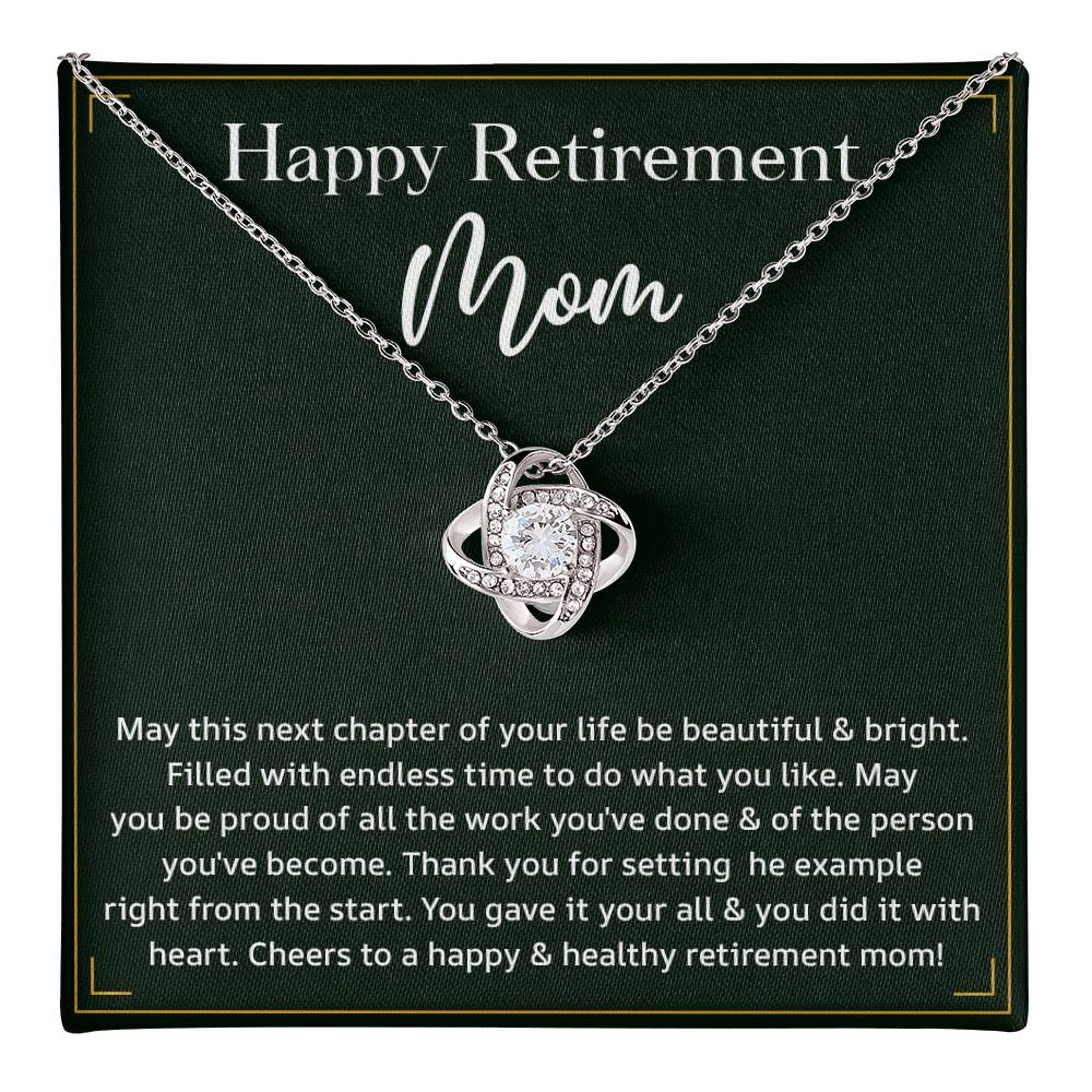 Retirement Necklace Gift for Mom with Heartfelt Message Card
