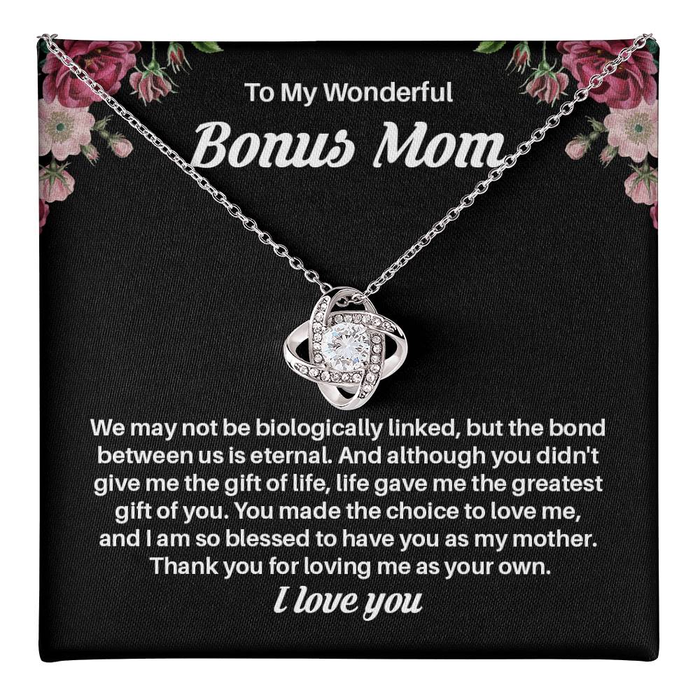 Bonus Mom Necklace Gift – Thank You for Loving Me