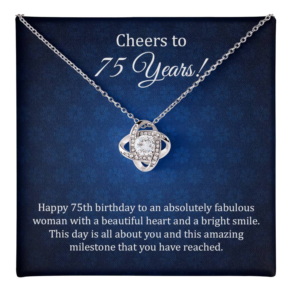 75th Birthday Necklace Gift with Message Card