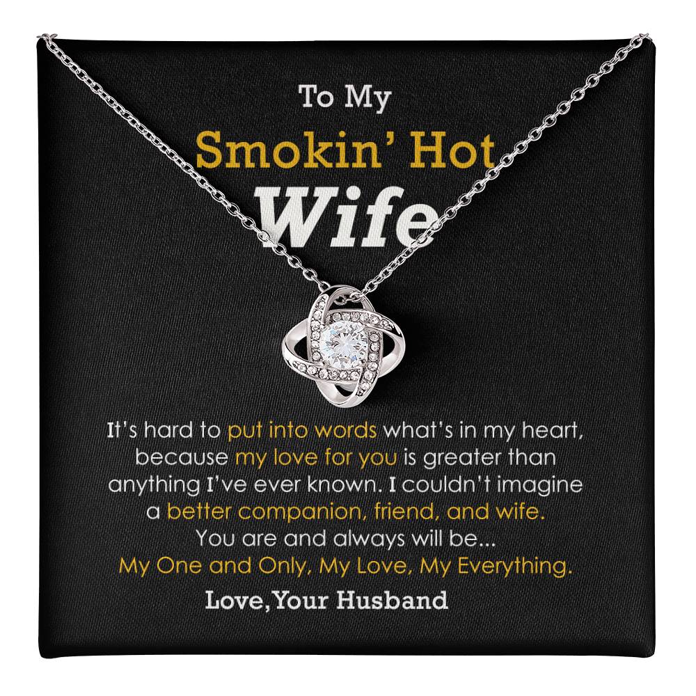 Smokin’ Hot Wife Necklace Gift From Husband With Message card
