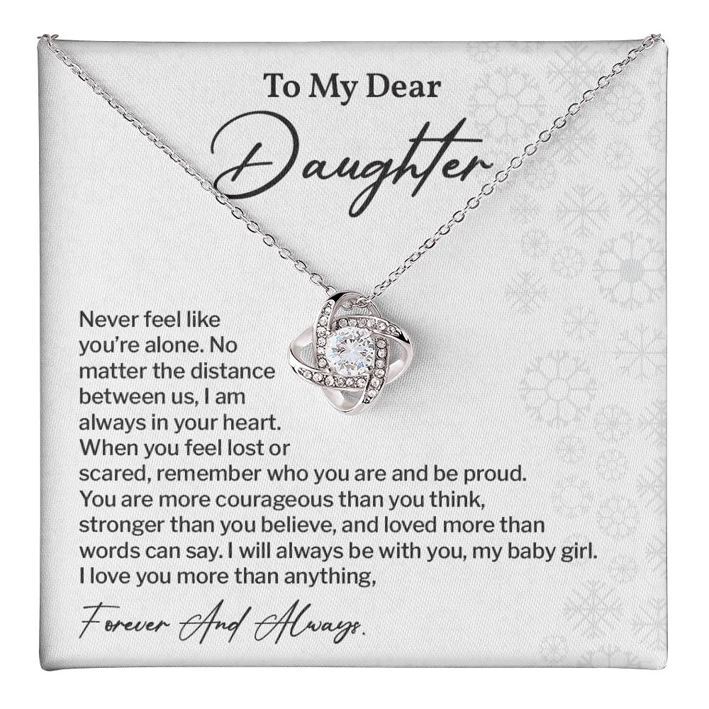 To My Dear Daughter Love Knot Necklace Emotional Love Knot Jewelry For Daughter Motivational Love Knot Necklace For Daughter Forever Love Daughter Necklace Emotional Keepsake Necklace For Daughter Motivational Gift For Daughter Emotional Jewelry Gift