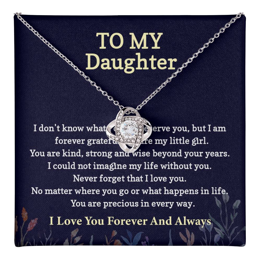 To My Daughter Love Knot Necklace from dad & mom
