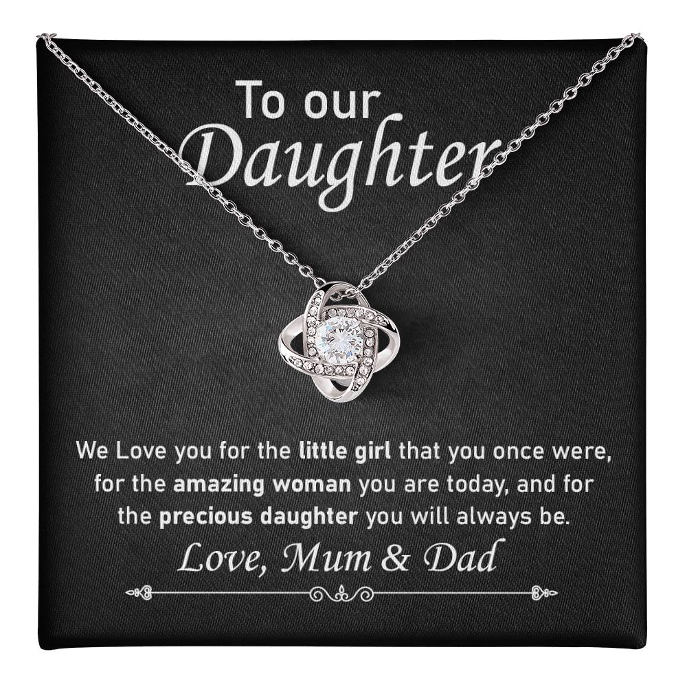 Daughter Necklace Gift from Mum and Dad with Note