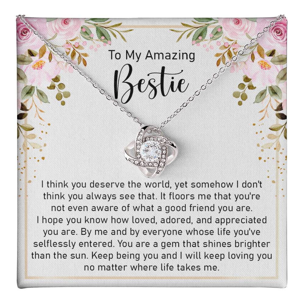 To My Amazing Bestie Necklace Gift with Note