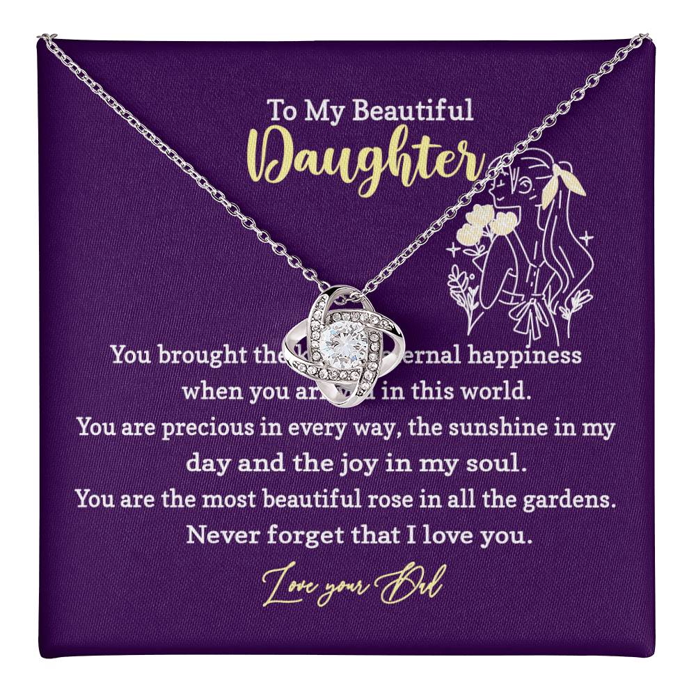 Daughter Necklace Gift from Dad with Message Card