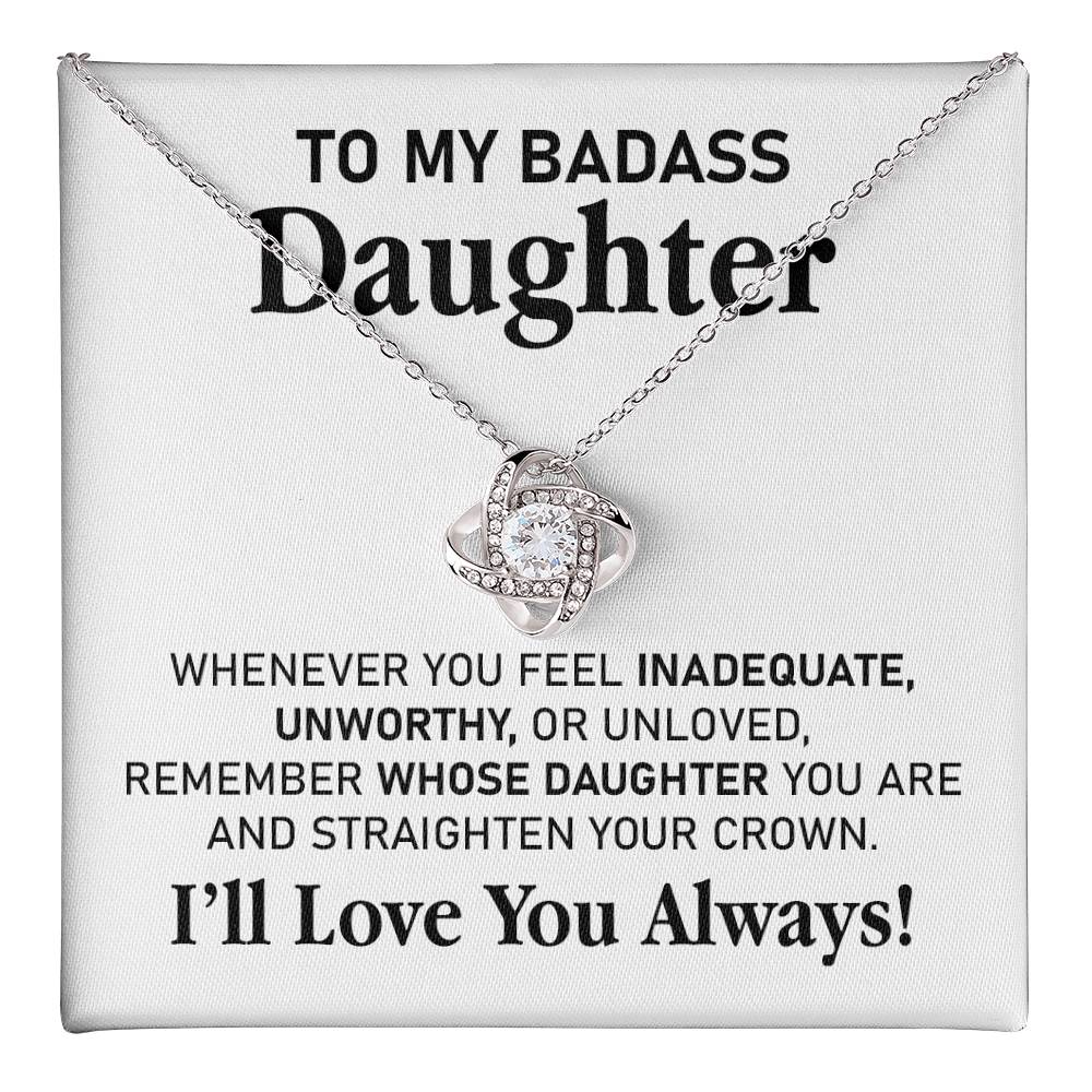 Badass Daughter Necklace Gift with Bold Message