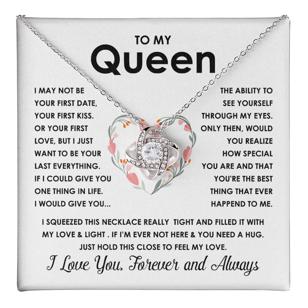 To My Queen Infinity Heart Necklace Gift for Her
