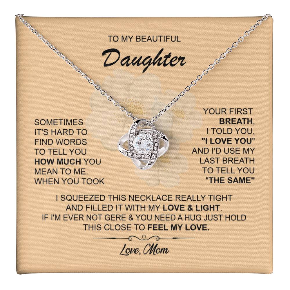 Necklace for Daughter from Mom with Hug Message
