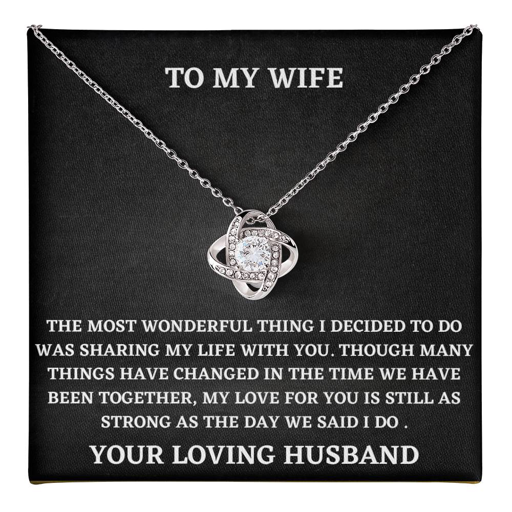 Wife Love Knot Necklace Gift from Husband – Heartfelt Pendant with Message Card