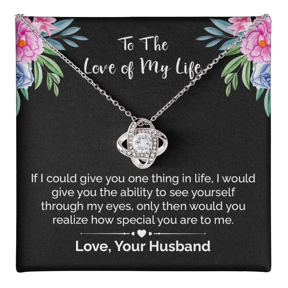 Love of My Life Necklace from Husband With Message Card