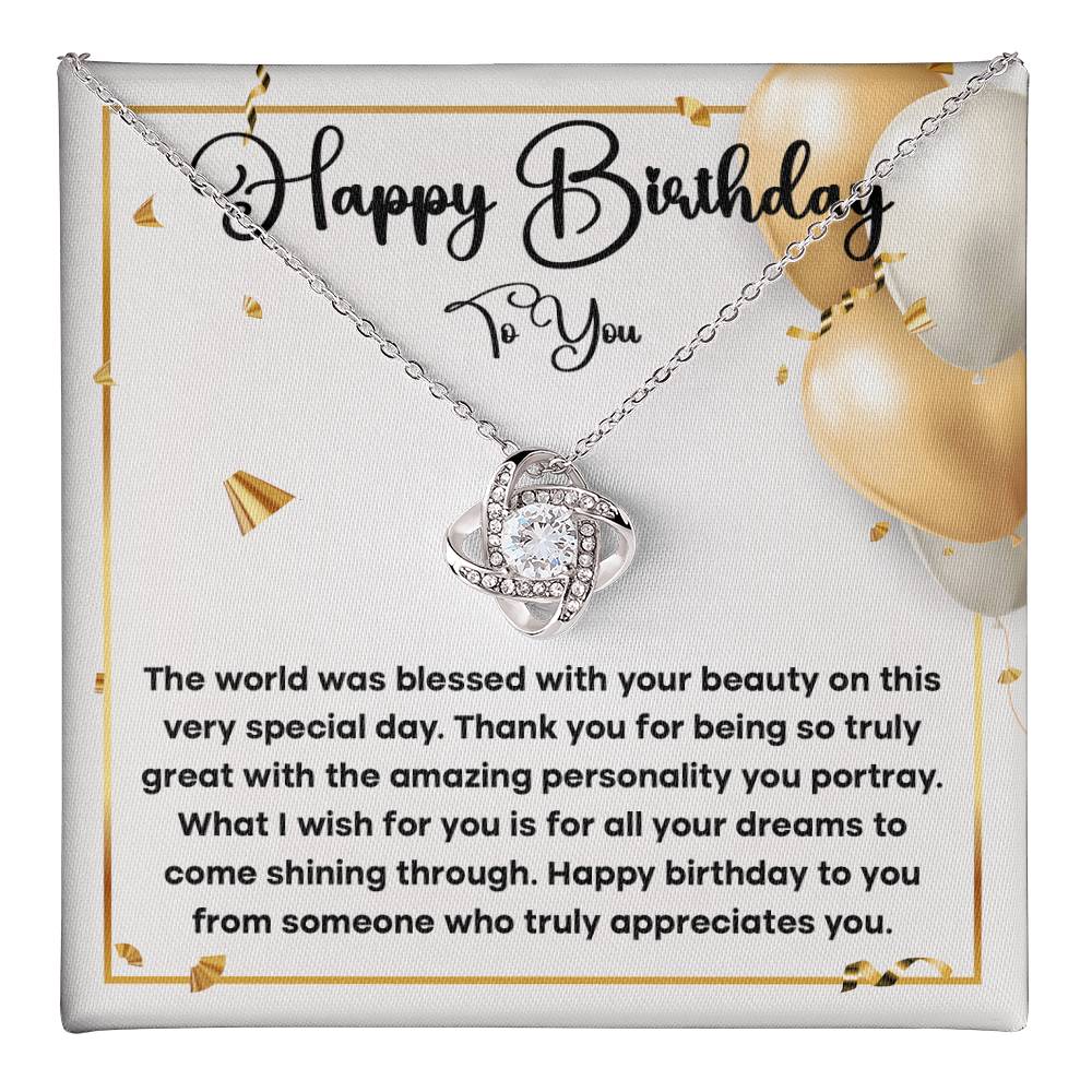 Birthday Necklace Gift for Her – Heartfelt Message Card