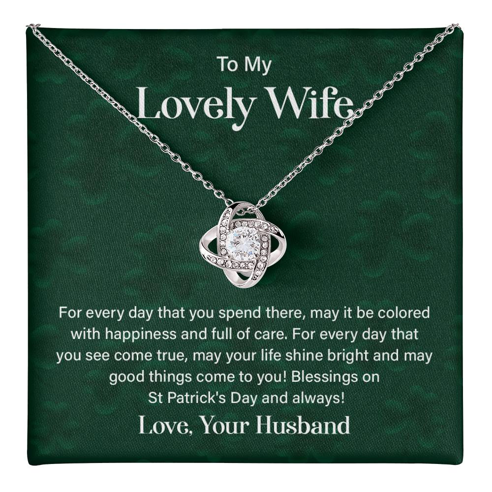 Wife St. Patrick's Day Necklace Gift Box & Card