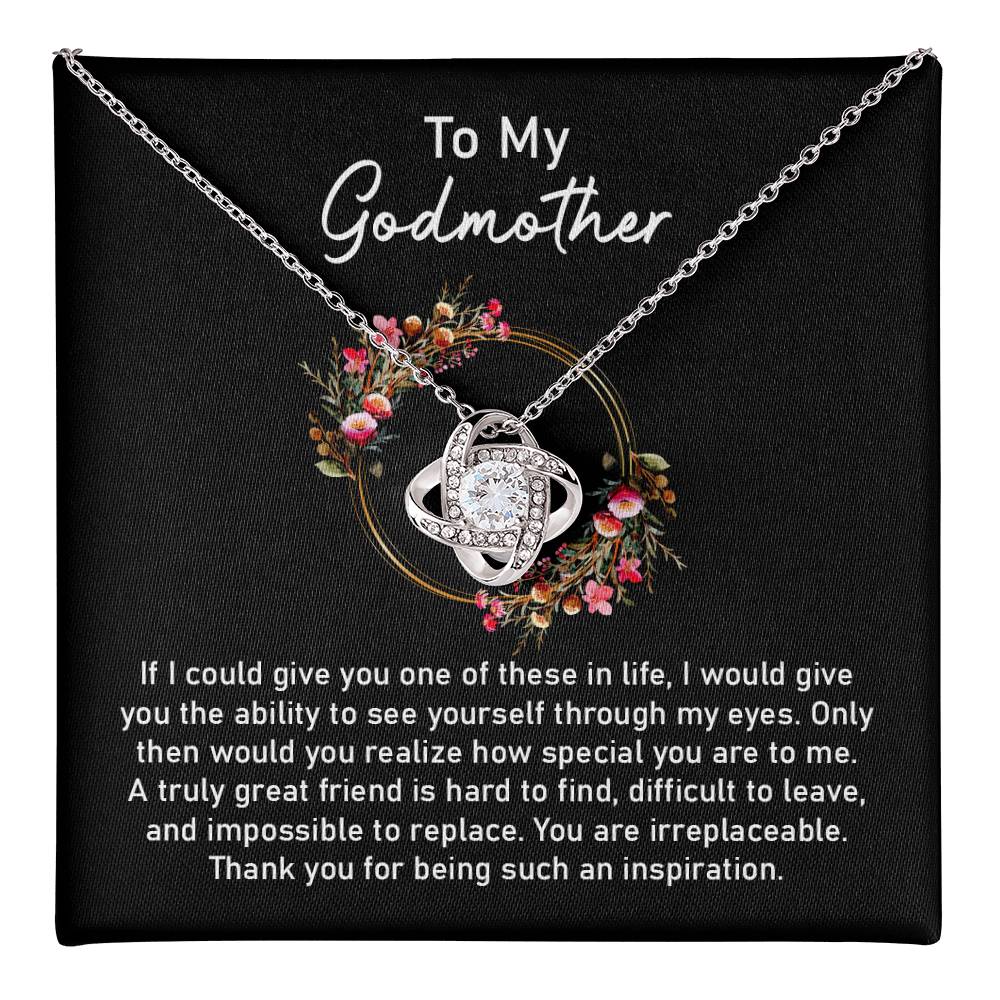 Godmother Necklace Gift from Godchild with Floral Message Card