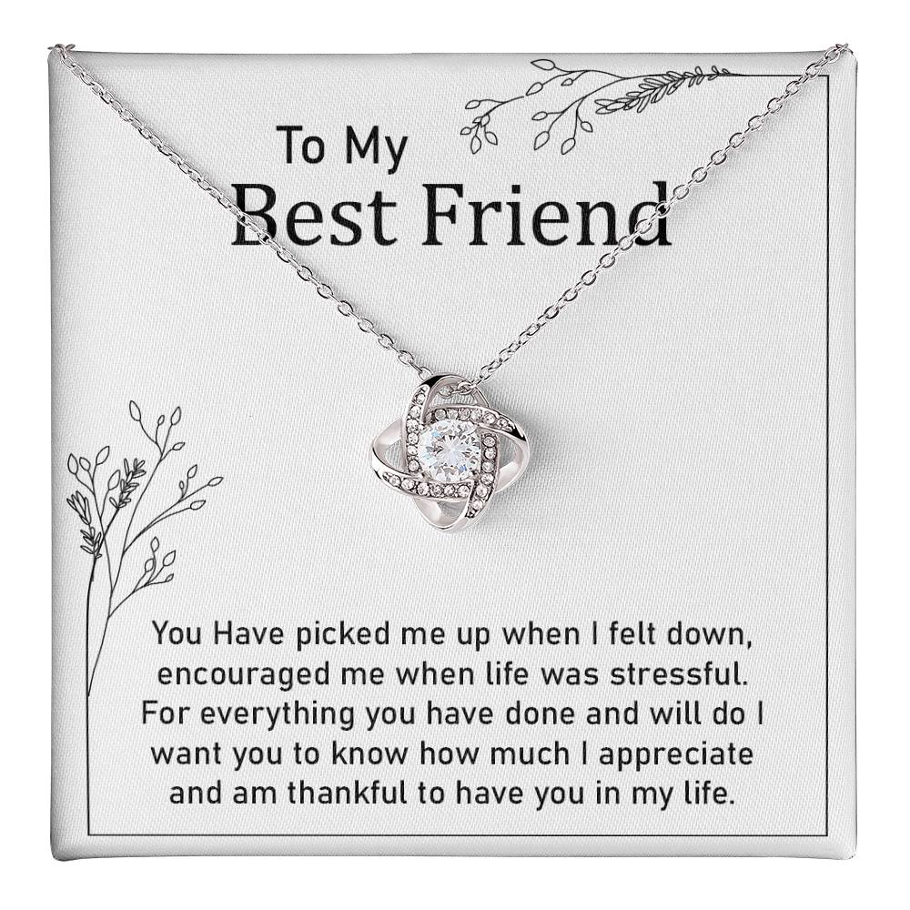 Best Friend Necklace Gift with Thank You Note