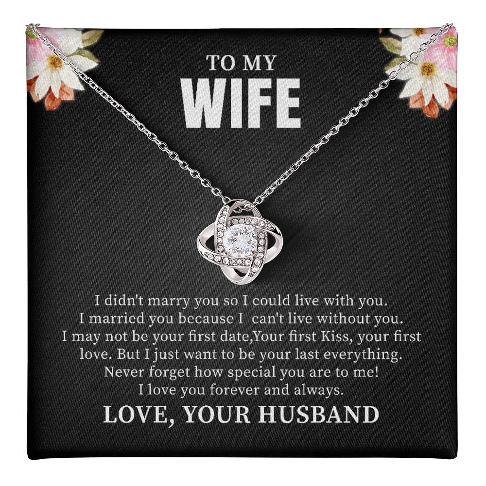 To My Wife Necklace Gift From Husband With Message Card