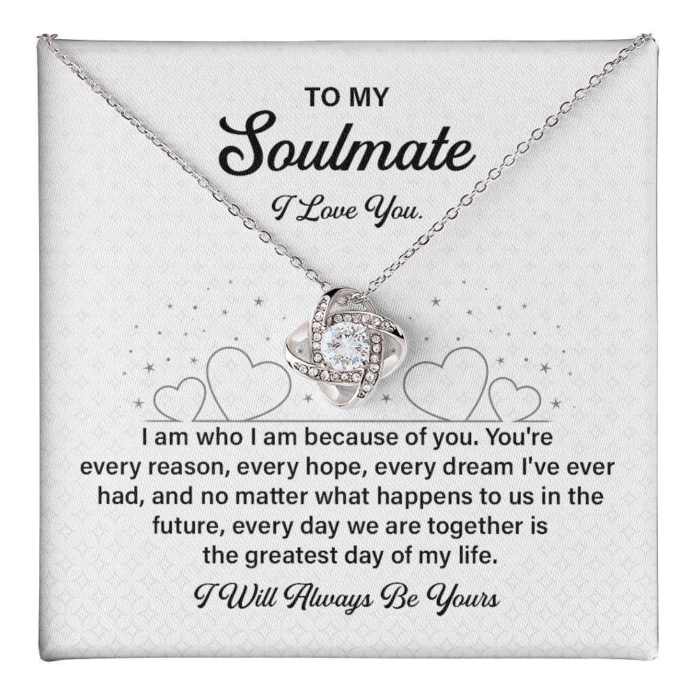 Soulmate Necklace Gift for Her with Love Message