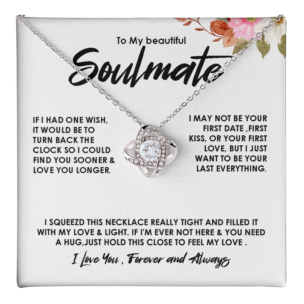 To My Soulmate Necklace Gift for Her With Message card