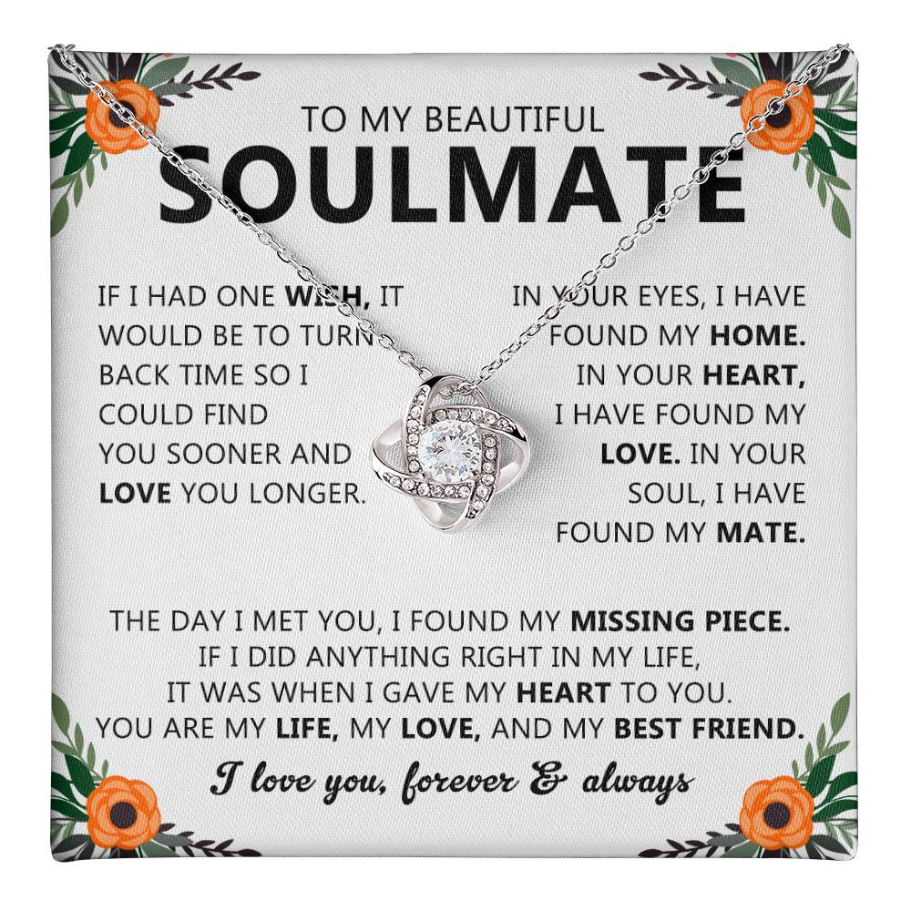Soulmate Necklace Gift for Women, With Romantic Message Card