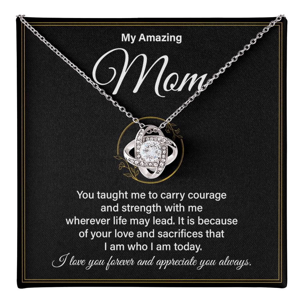 Amazing Mom Necklace Gift with Strength Message