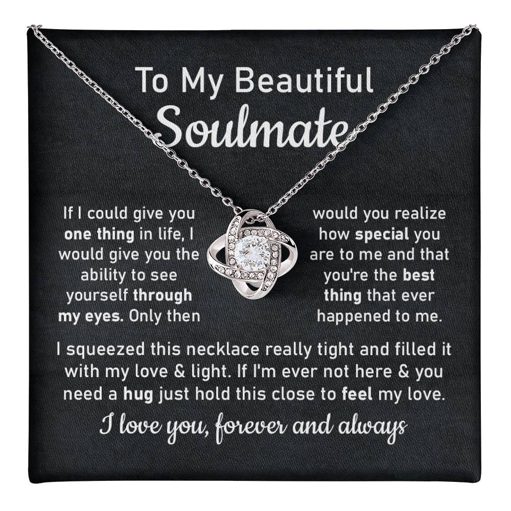 Soulmate Necklace Gift for Her with Message Card