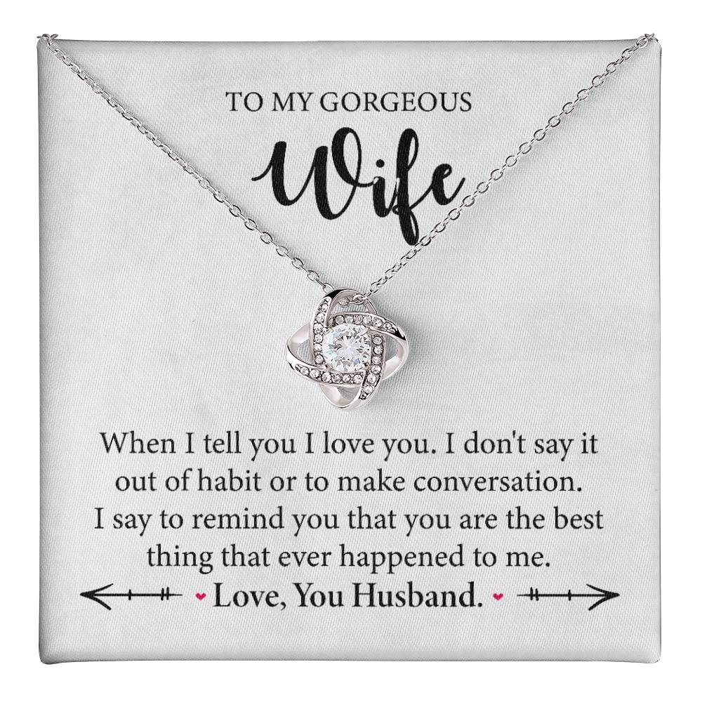 To My Gorgeous Wife Necklace From Husband